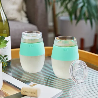 Wine FREEZE™ i mint med lock, 2-pack