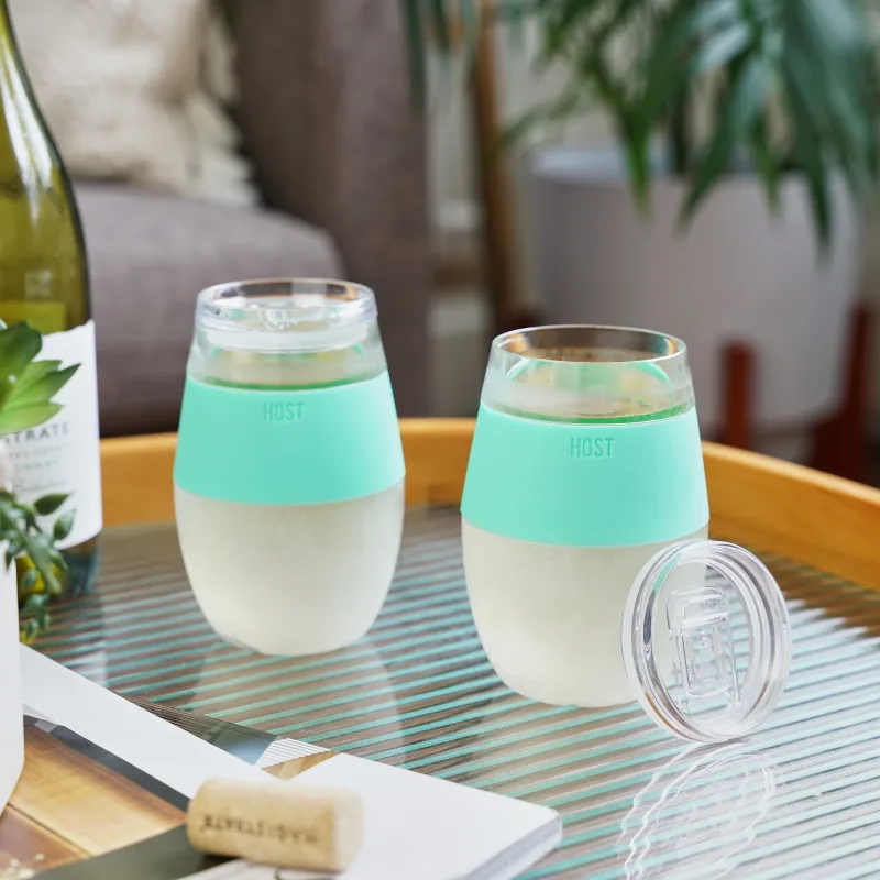 Wine FREEZE™ i mint med lock, 2-pack