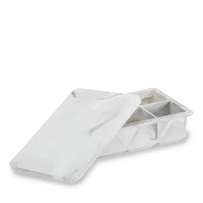 2" Ice Cube Tray with Lid in Gray Marble