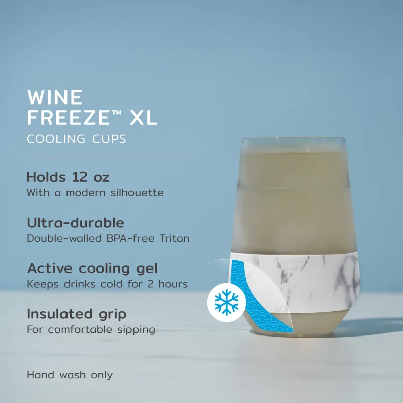 Wine FREEZE™ XL i marmor, sæt med 2