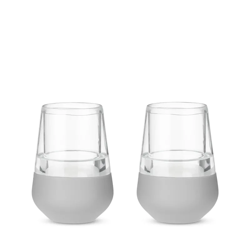 Glas Wine FREEZE™ i Grå, sæt med 2