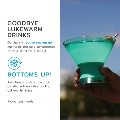 Martini FREEZE™ in Tinted Aqua, Set of 2