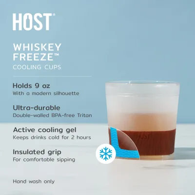 Whiskey FREEZE™ i træmønster, sæt med 2