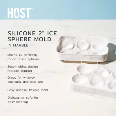 Silikone 2" iskugleform i Marmor