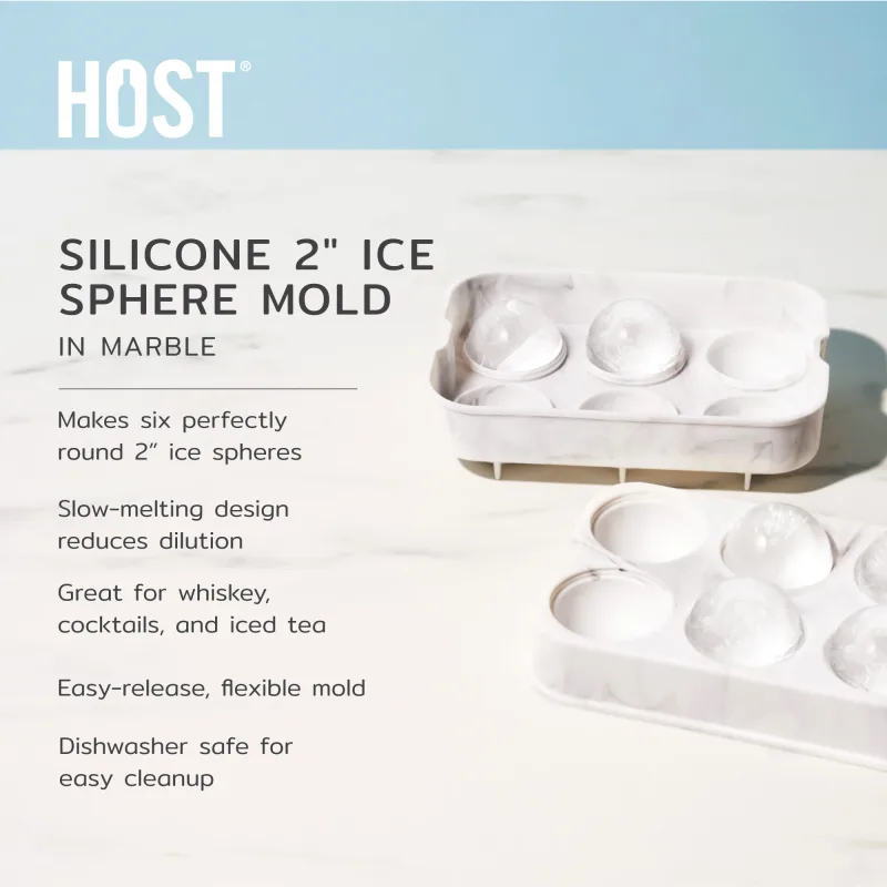 Silikone 2" iskugleform i Marmor