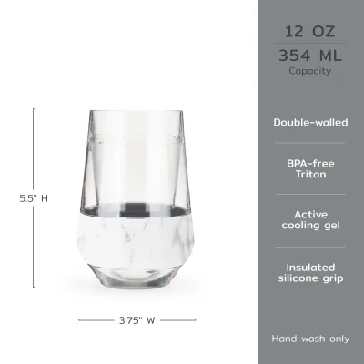 Wine FREEZE™ XL i marmor, sæt med 2