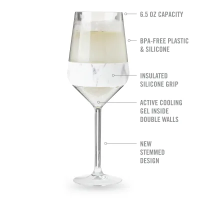 Stemmed Wine FREEZE™ in marmer, set van 2