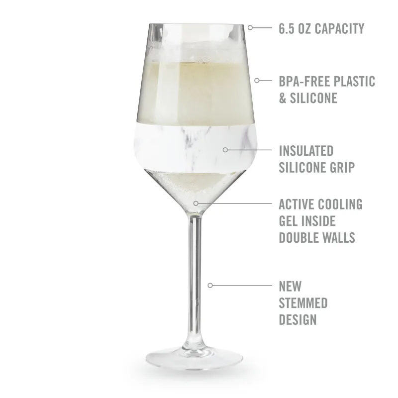 Stemmed Wine FREEZE™ in marmer, set van 2