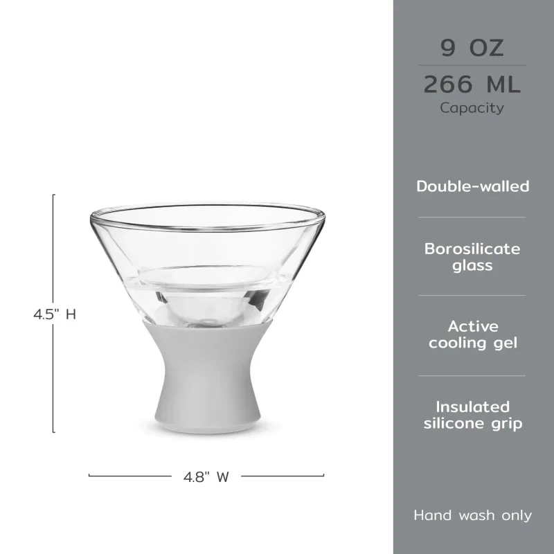 Glass Martini FREEZE™ i grå, 2-pack