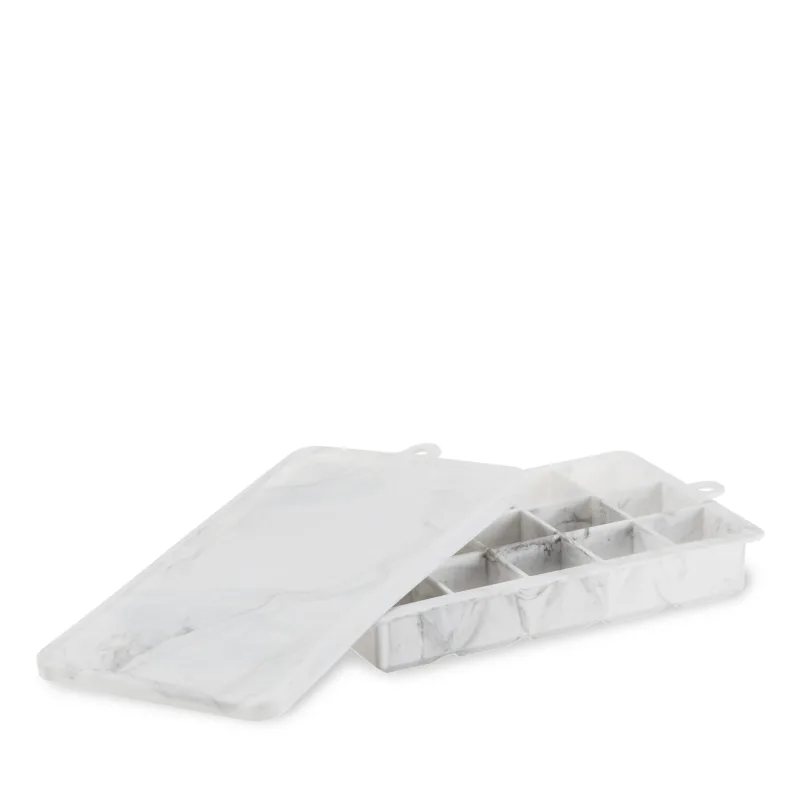 1.25" Ice Cube Tray with Lid in Gray Marble