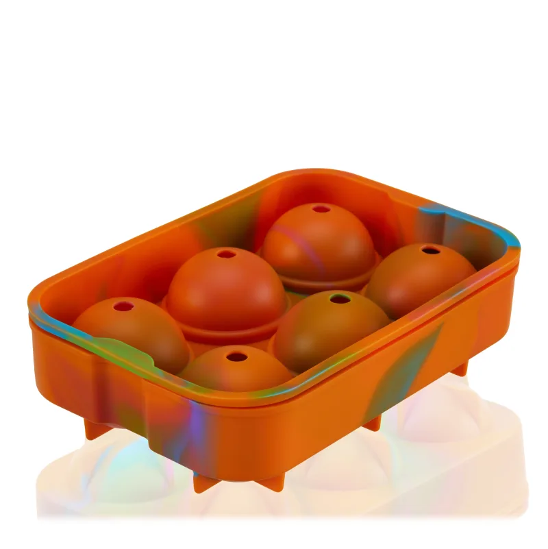 Silicone 2" Ice Sphere Mold in Colored Marble