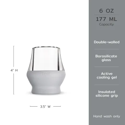 Glass Sipping FREEZE™ i Grå, Sæt med 2