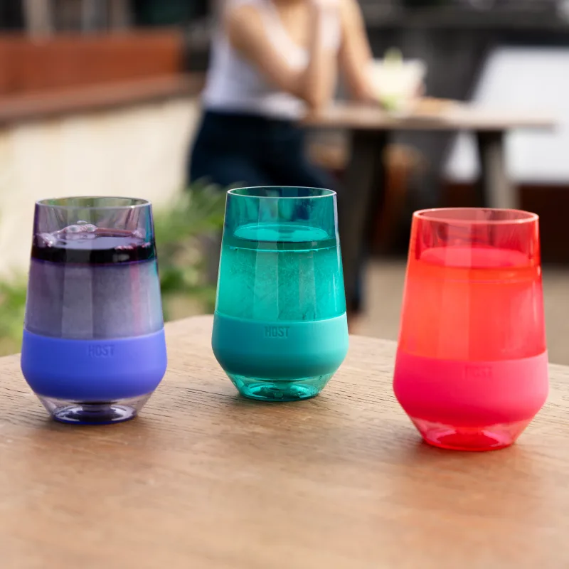 Wine FREEZE™ XL i tonet multicolor, sæt med 4