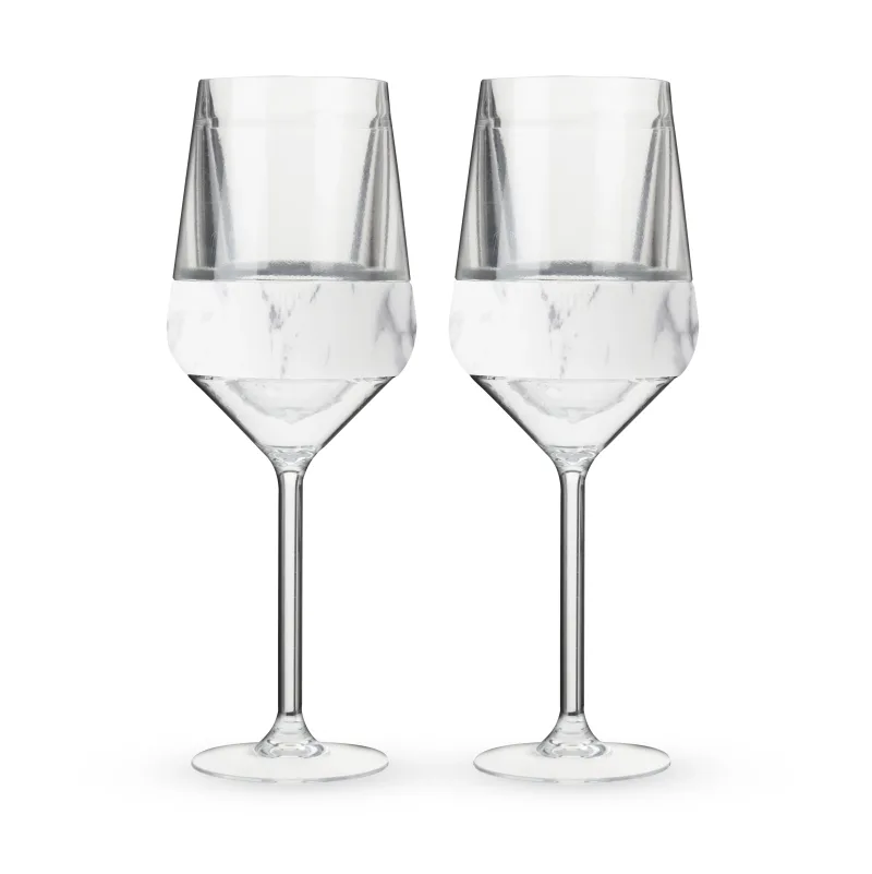 Stemmed Wine FREEZE™ in marmer, set van 2
